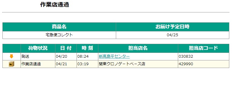 追跡 ヤマト